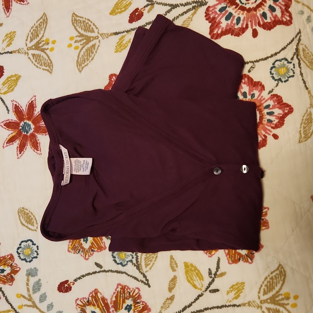 Victorias Secret ribbed modal short and henley in kir XS